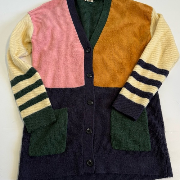 Hem and thread cardigan in block colors woman’s small - Picture 8 of 9